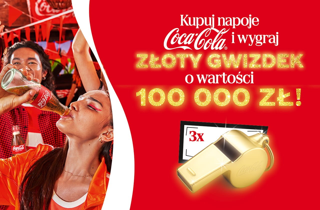 Coca-Cola podkręca piłkarskie emocje – tylko w Lidl Polska do wygrania trzy złote gwizdki, każdy o wartości 100 000 zł