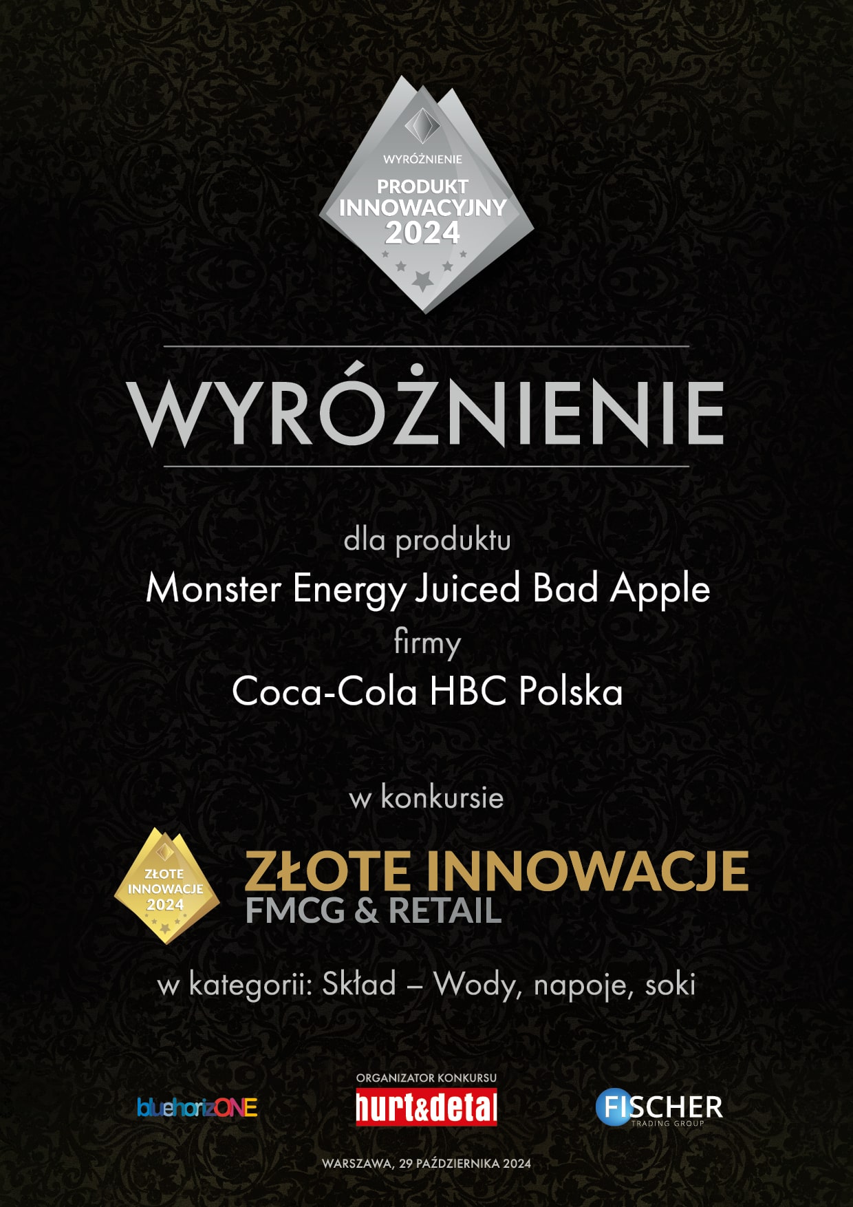 Dyplom Złote Innowacje 2024 - Monster-min